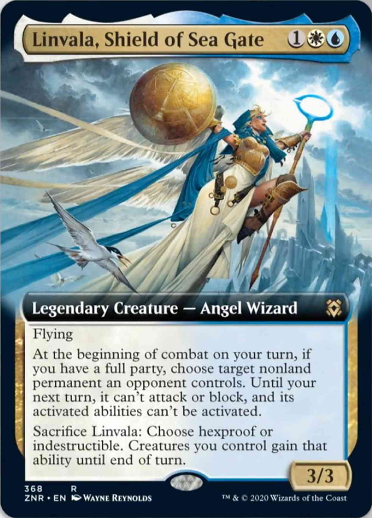 Linvala, Shield of Sea Gate (Extended Art) magic card front