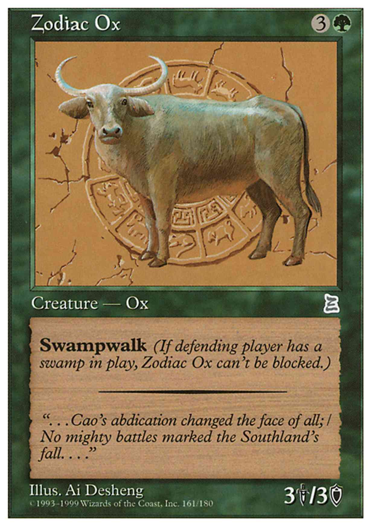 Zodiac Ox magic card front