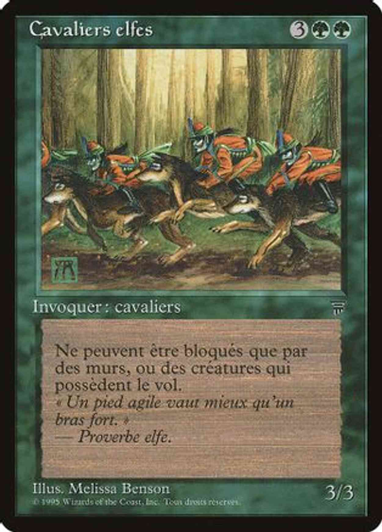 Elven Riders (French) - "Cavaliers elfes" magic card front