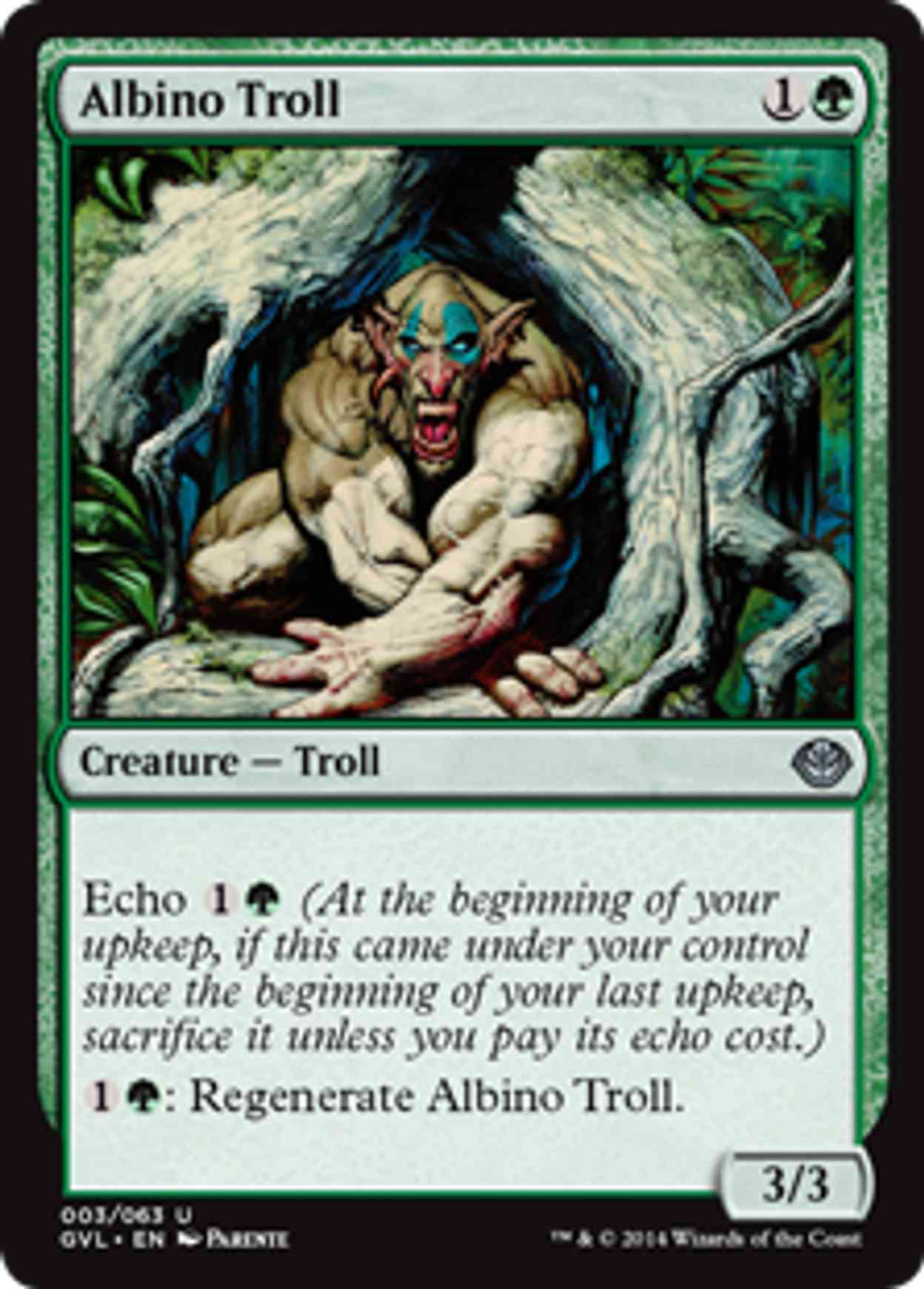 Albino Troll magic card front