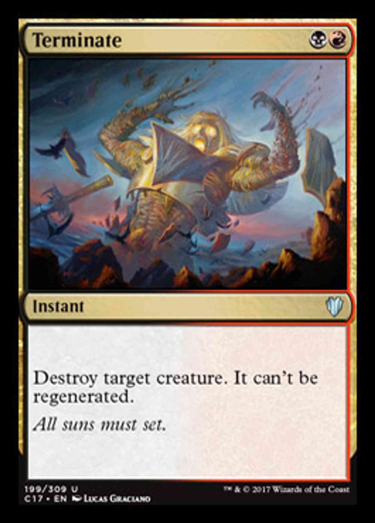 Terminate magic card front