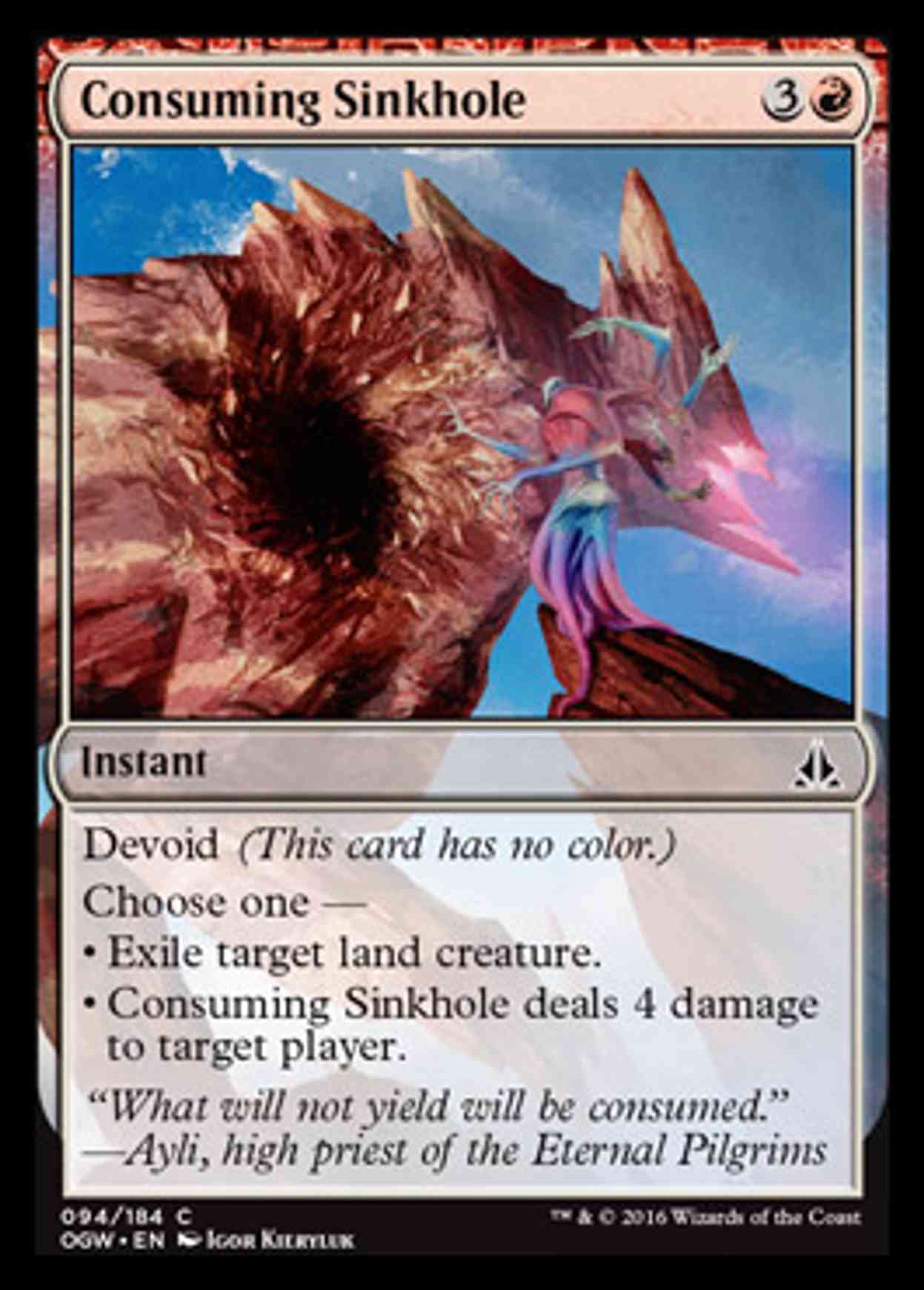 Consuming Sinkhole magic card front