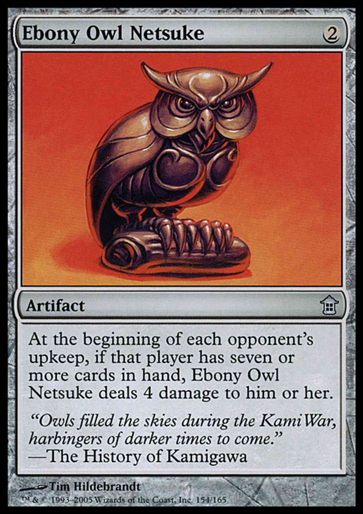 Ebony Owl Netsuke magic card front