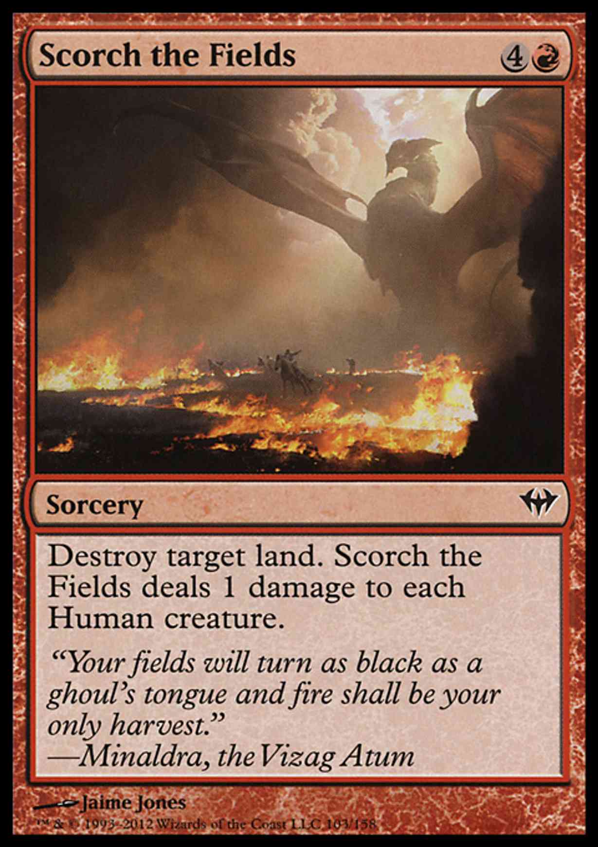 Scorch the Fields magic card front