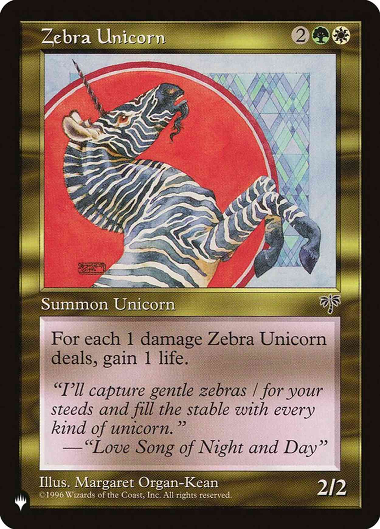 Zebra Unicorn magic card front