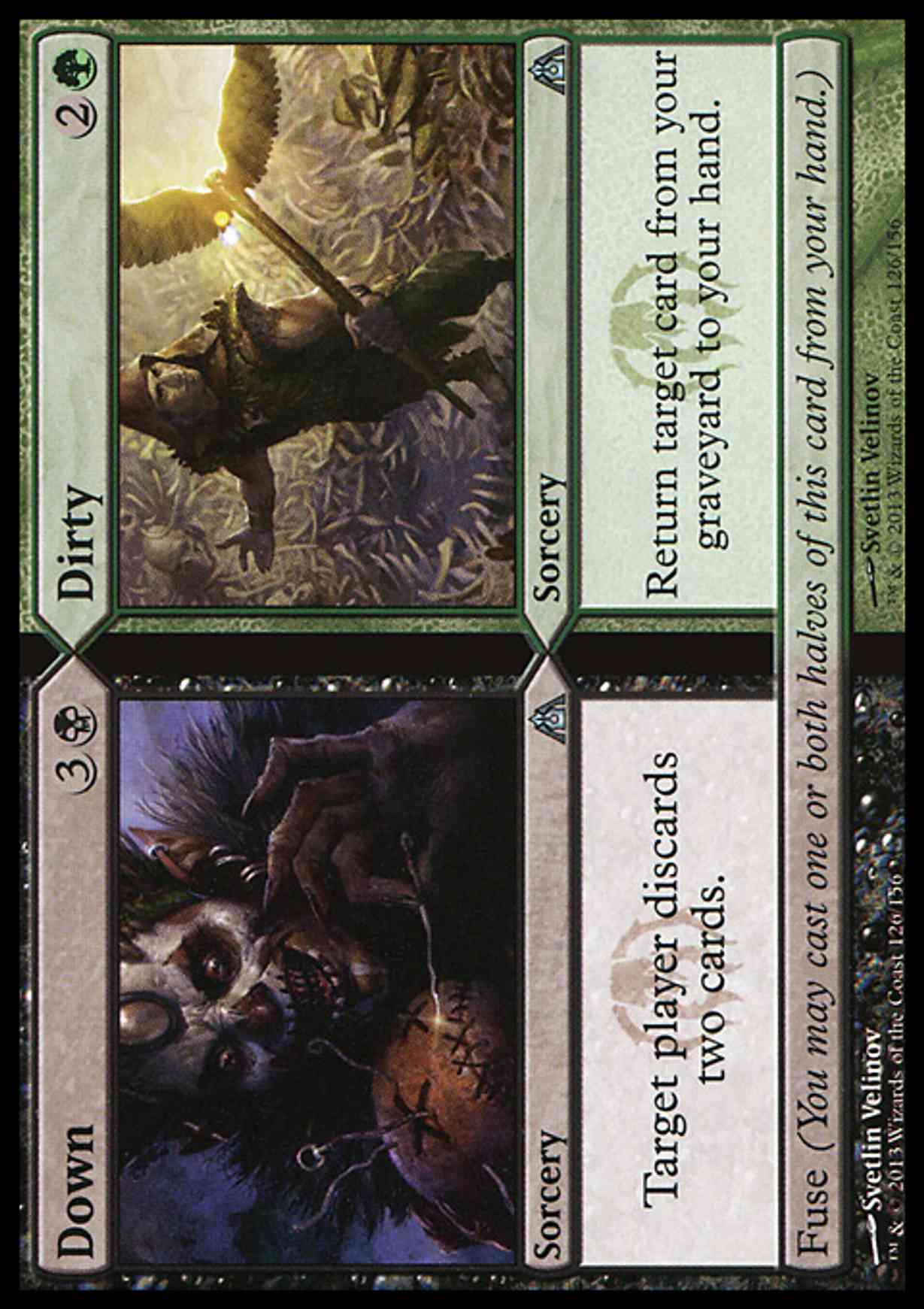 Down // Dirty magic card front