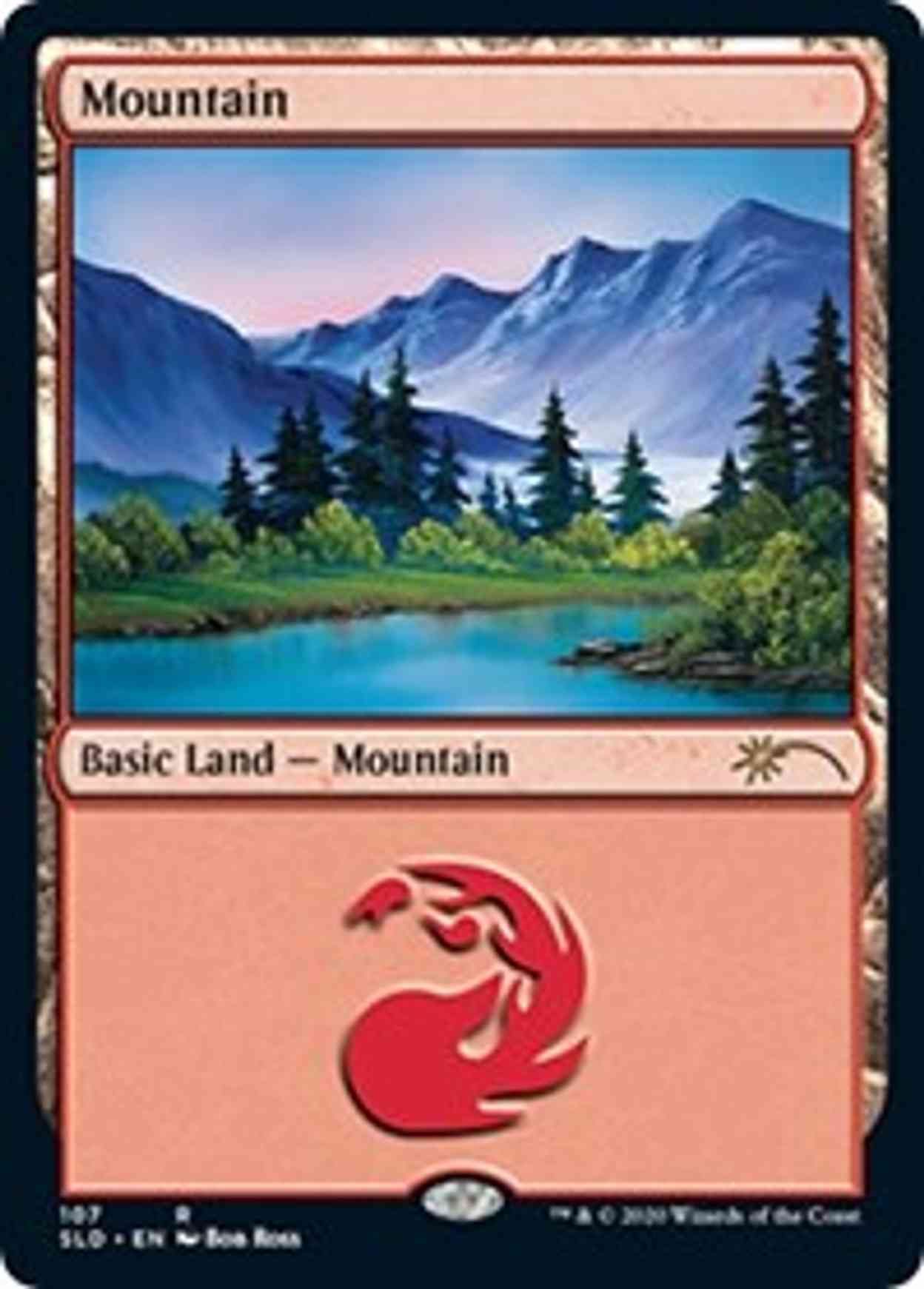 Mountain (107) (Bob Ross) magic card front