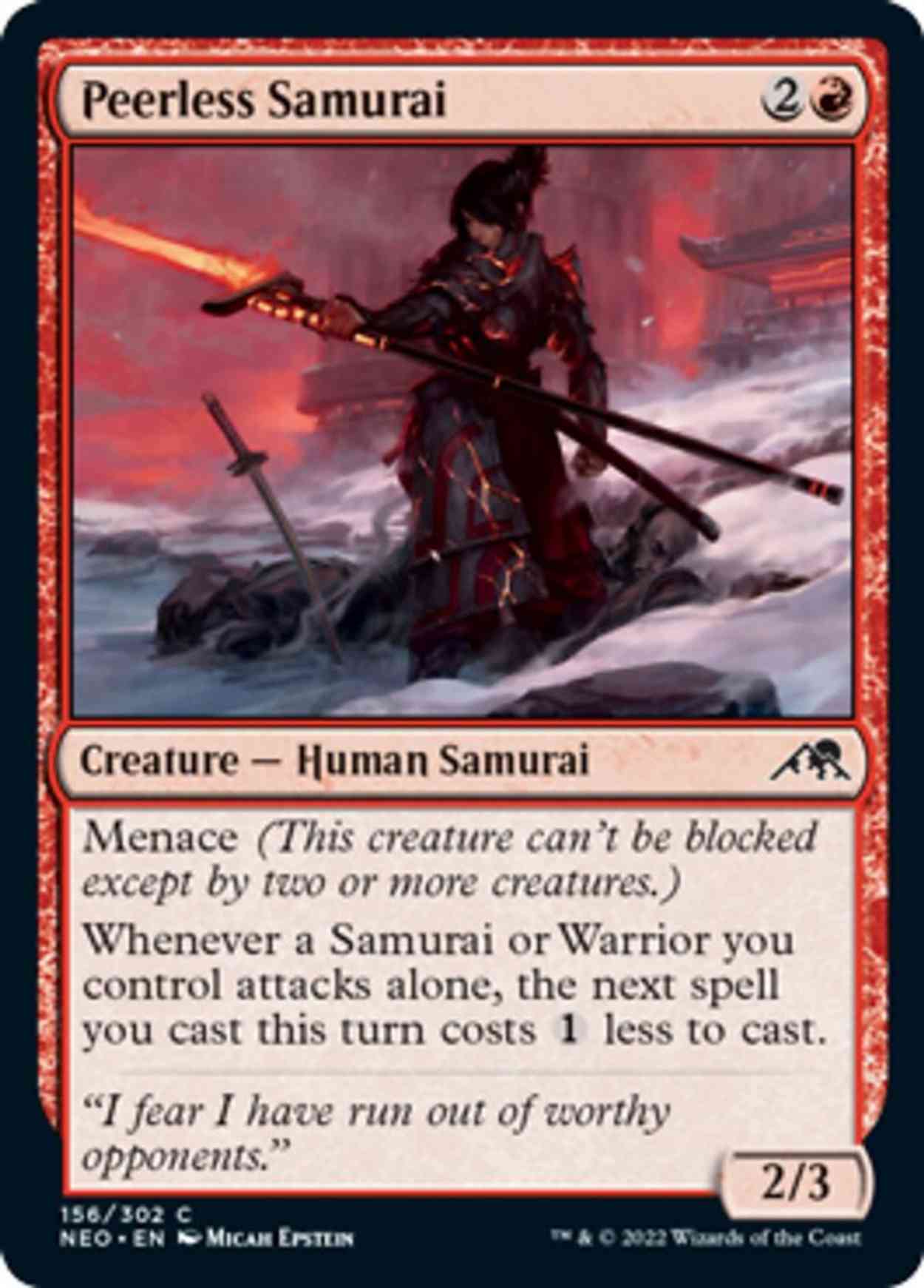Peerless Samurai magic card front