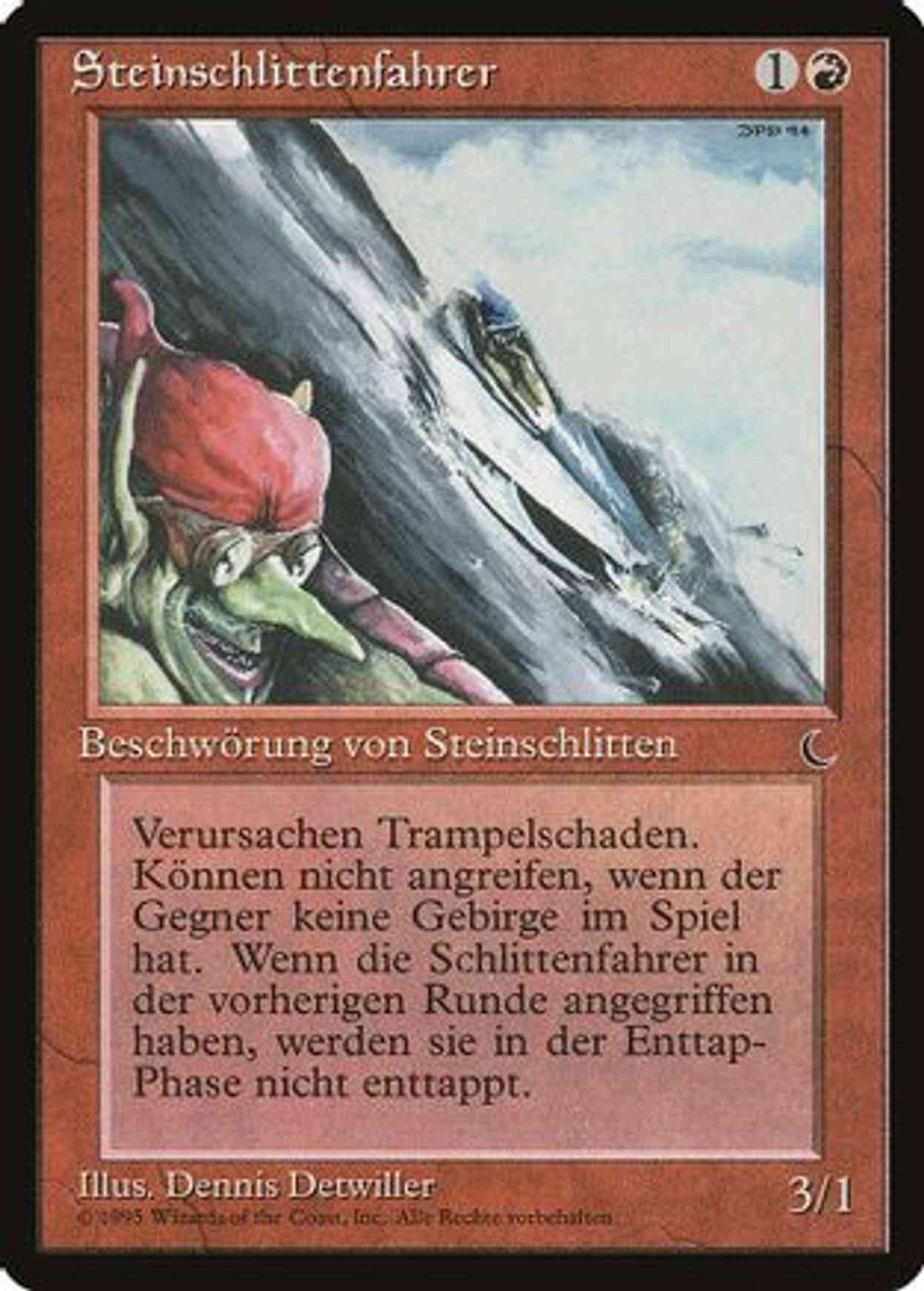 Goblin Rock Sled (German) - "Steinschlittenfahrer" magic card front