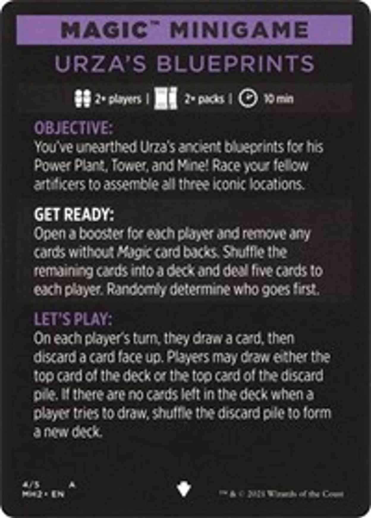 Magic Minigame: Urza's Blueprints magic card front