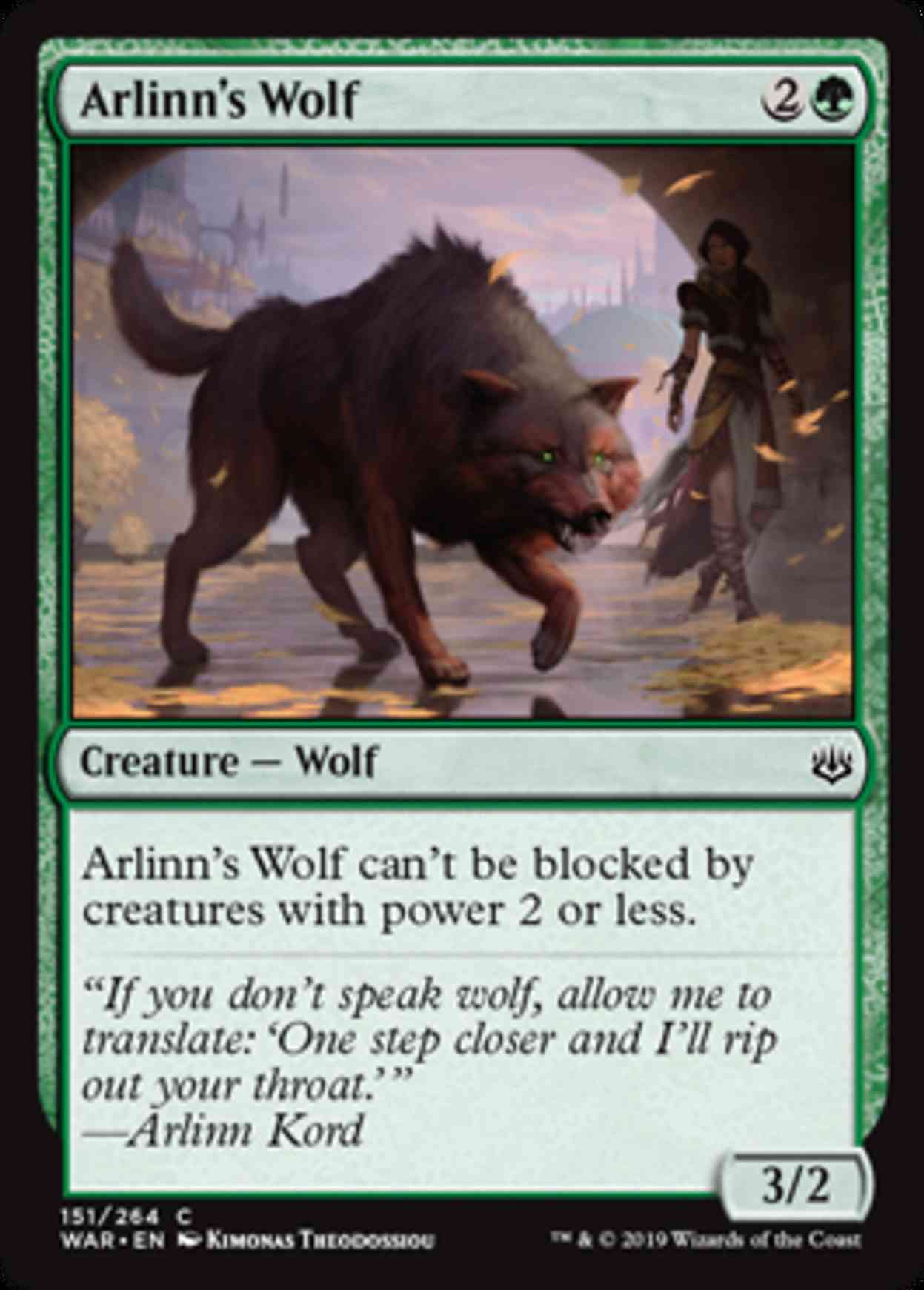 Arlinn's Wolf magic card front