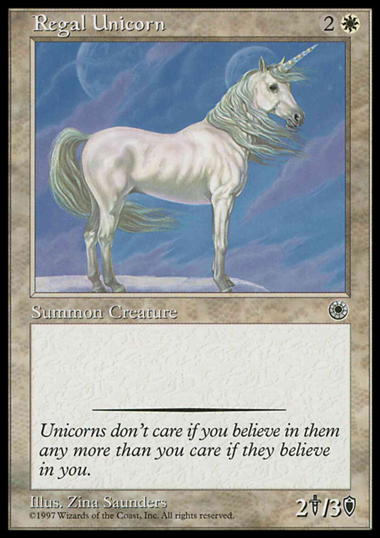 Regal Unicorn magic card front