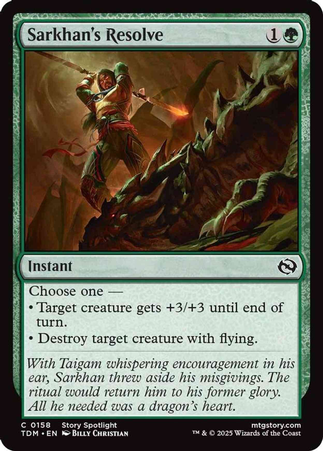 Sarkhan's Resolve magic card front