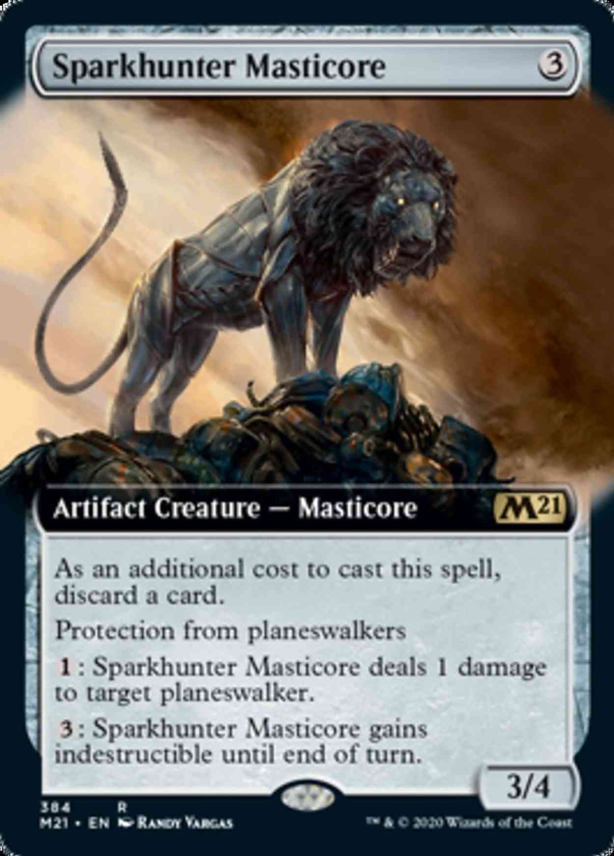 Sparkhunter Masticore (Extended Art) magic card front