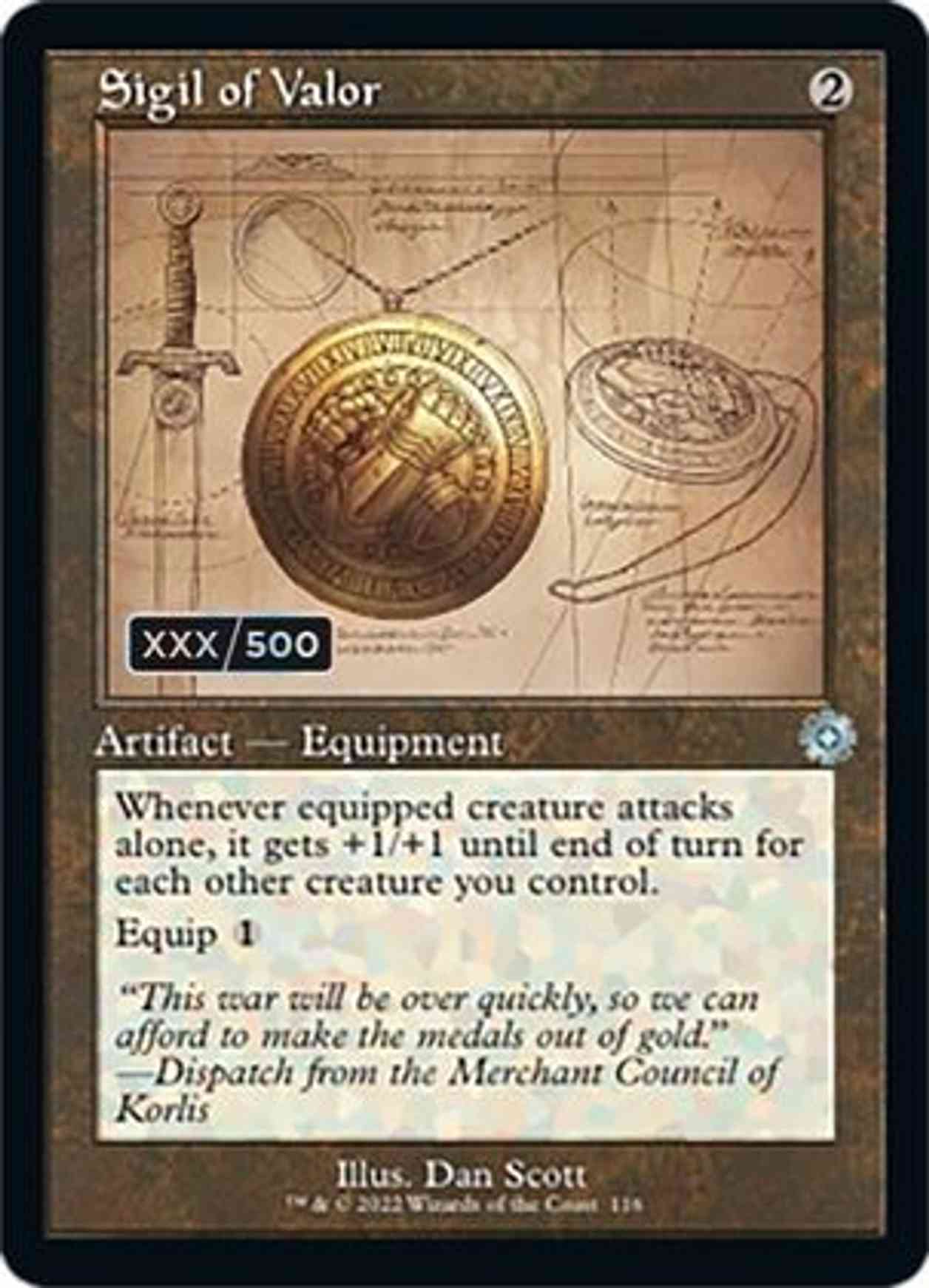 Sigil of Valor (Schematic) (Serial Numbered) magic card front