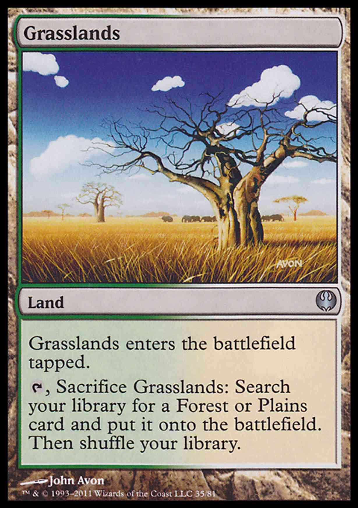 Grasslands magic card front
