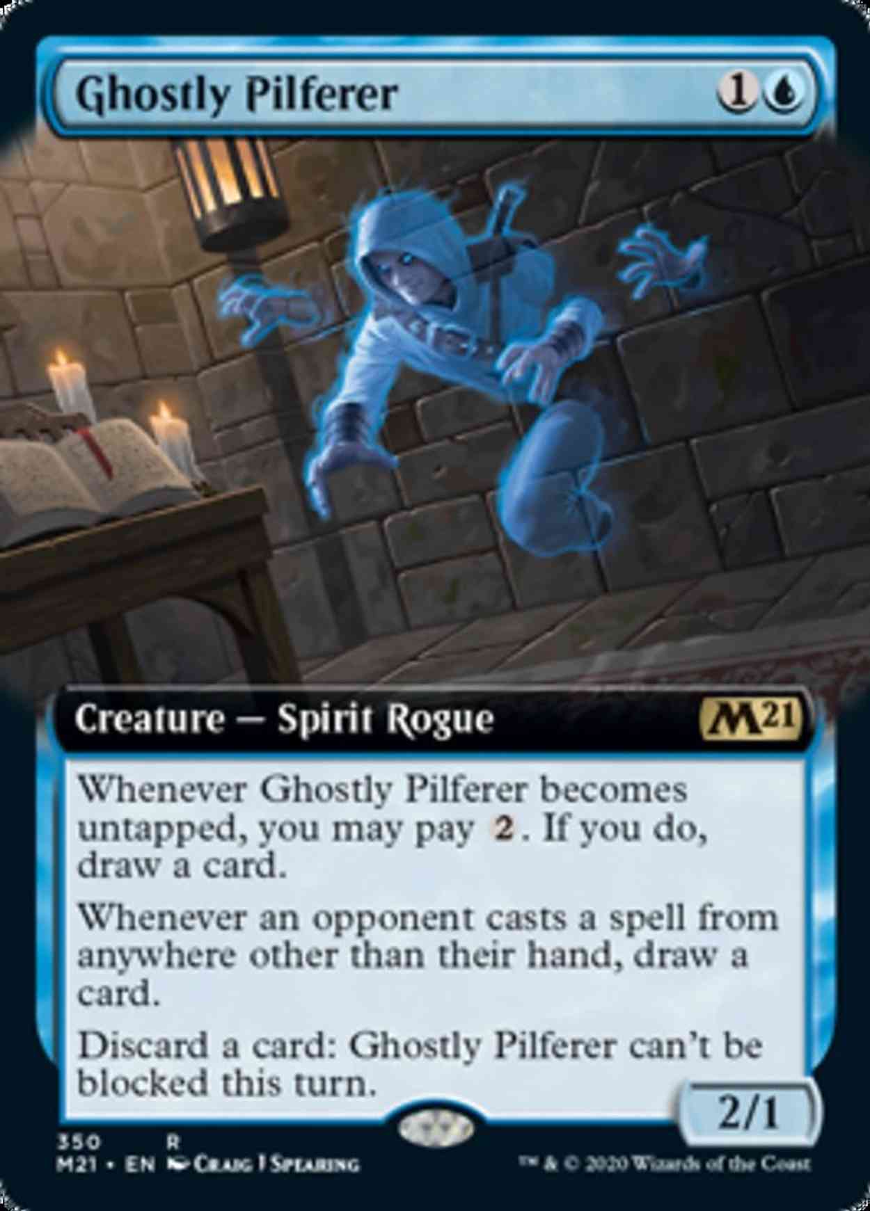 Ghostly Pilferer (Extended Art) magic card front
