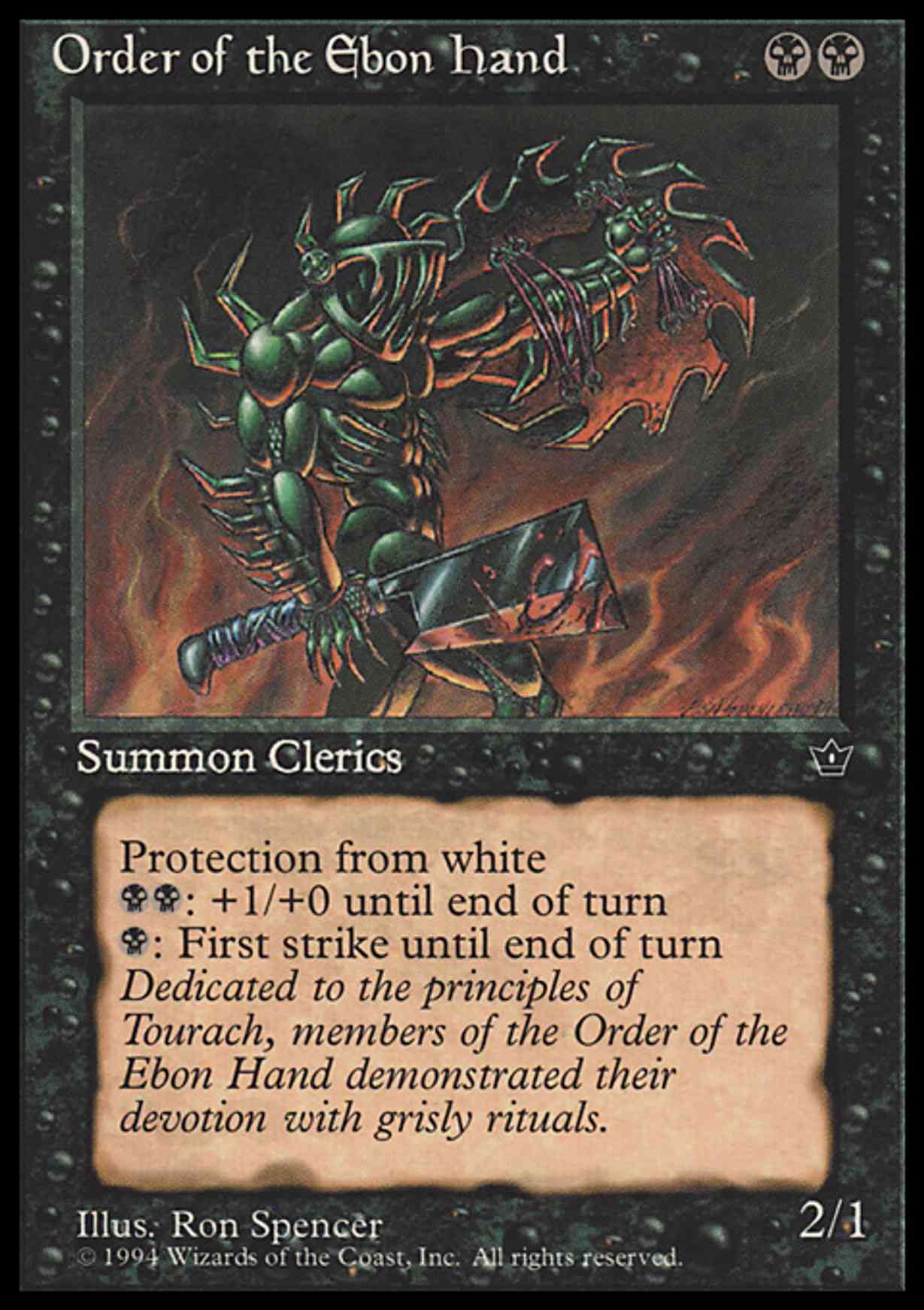 Order of the Ebon Hand (Spencer) magic card front