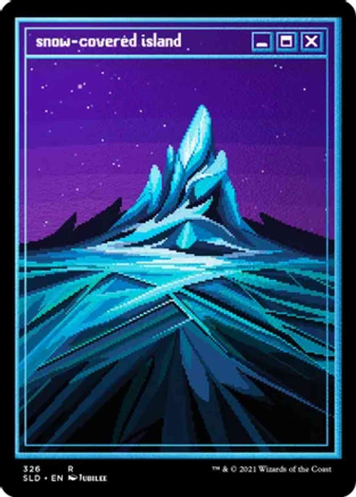 Snow-Covered Island (PixelSnowLands.jpg) magic card front