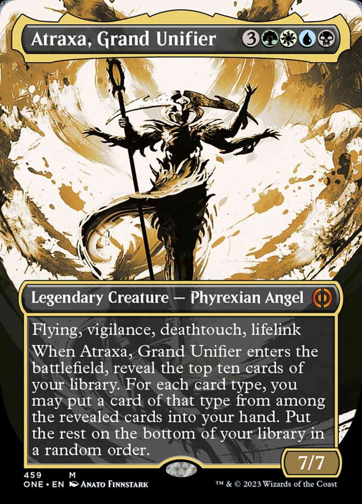 Atraxa, Grand Unifier (Showcase) (Step-and-Compleat Foil) magic card front