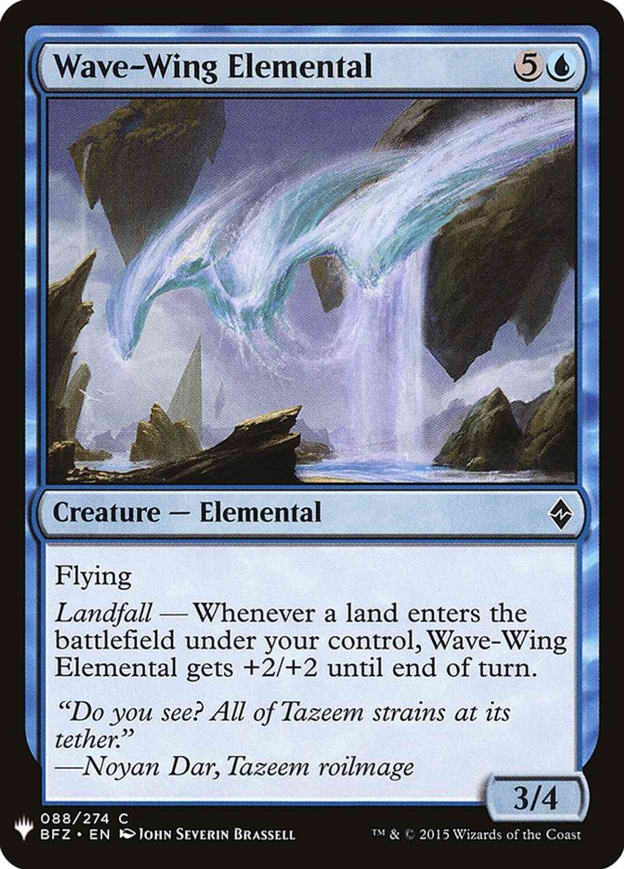 Wave-Wing Elemental magic card front