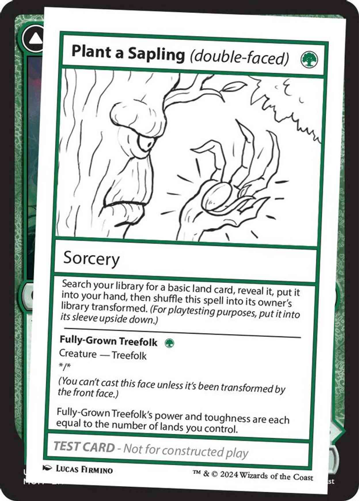 Plant a Sapling (double-faced) magic card front