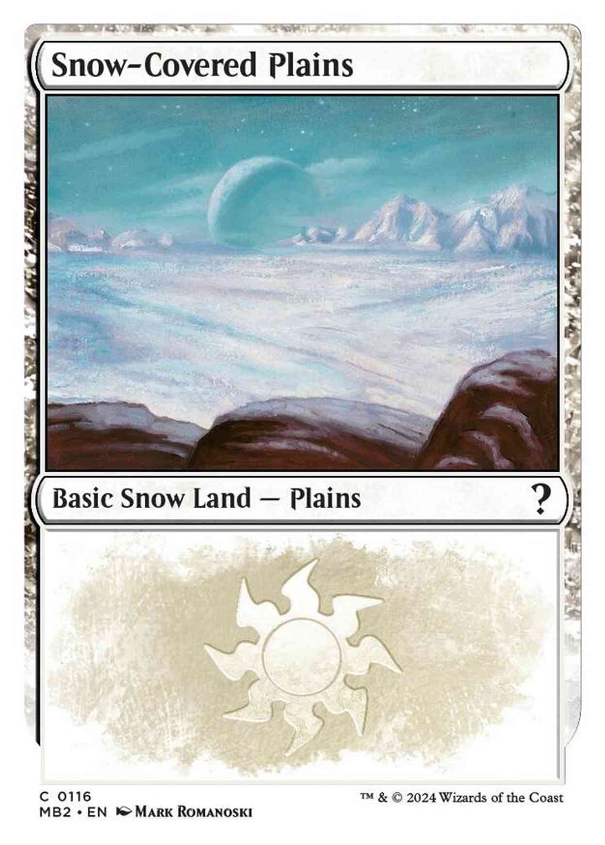 Snow-Covered Plains (White Border) magic card front