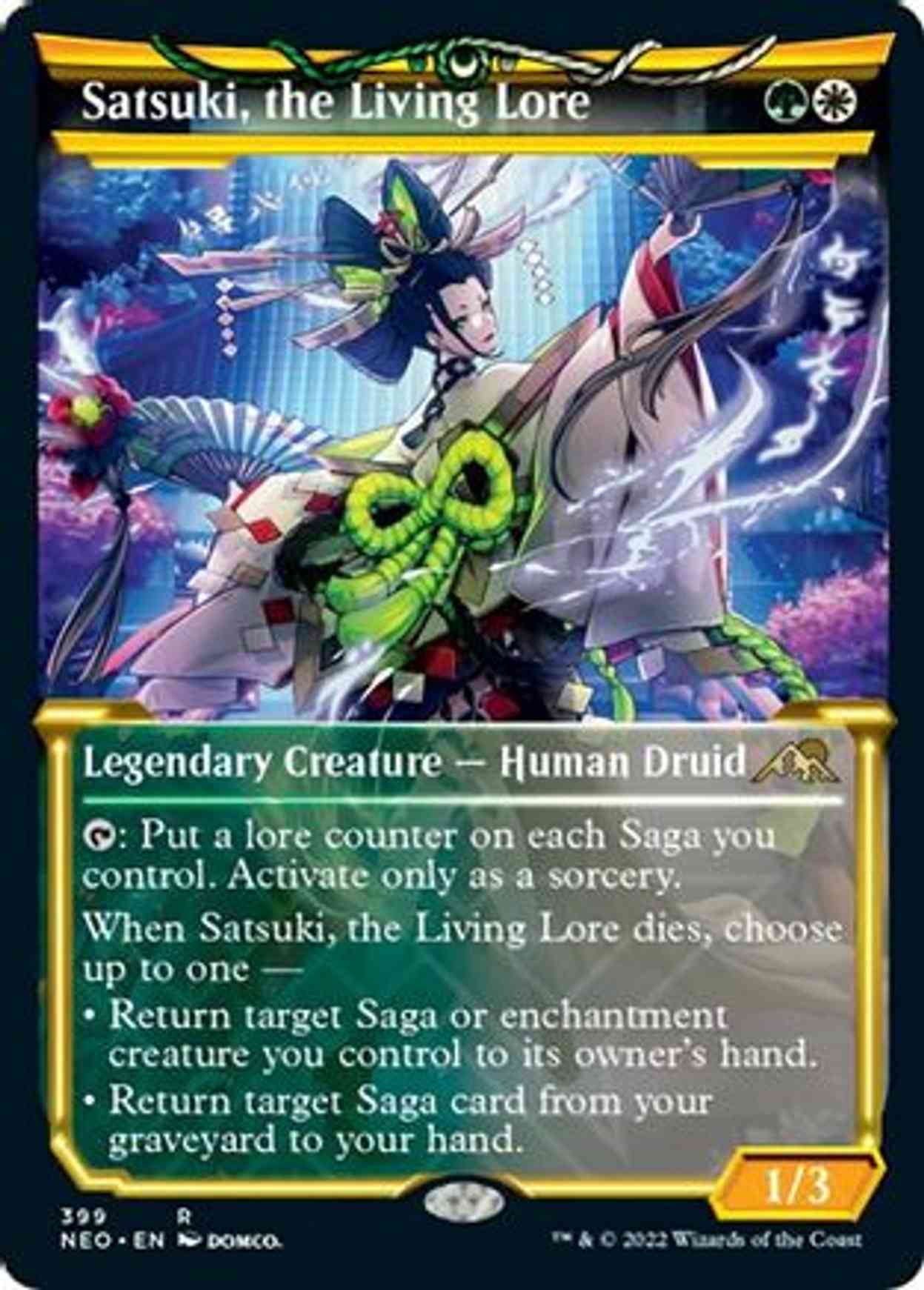 Satsuki, the Living Lore (Showcase) magic card front