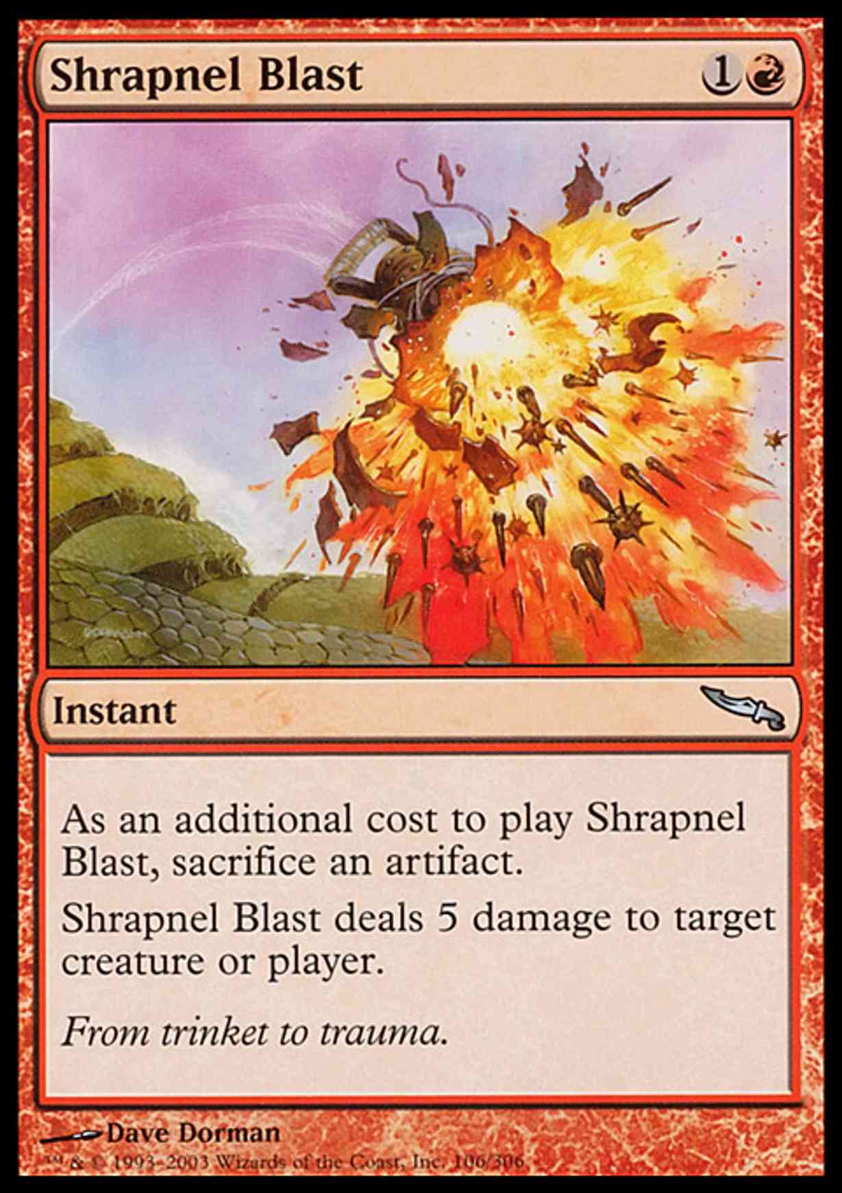 Shrapnel Blast magic card front