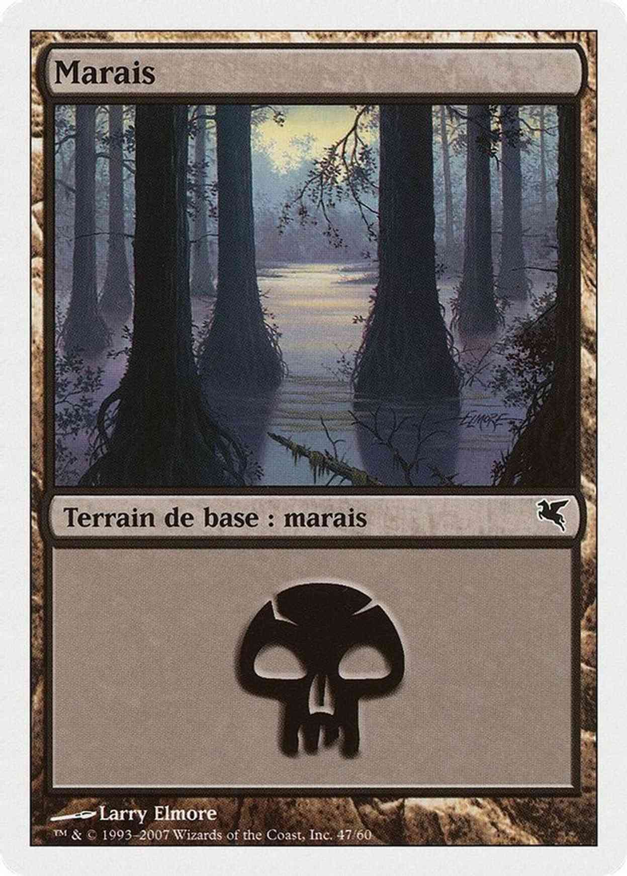 Swamp (French) - "Marais" (E47) magic card front