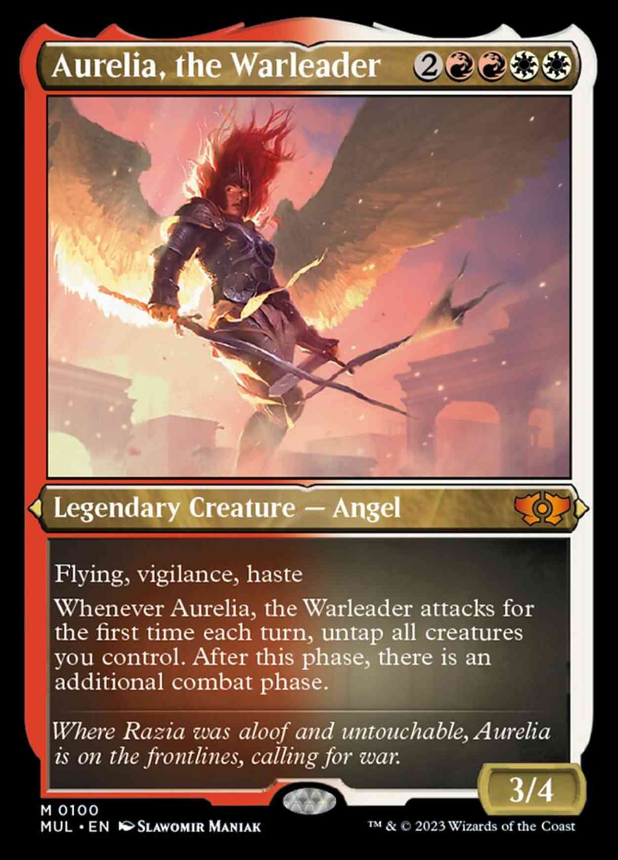 Aurelia, the Warleader (Foil Etched) magic card front