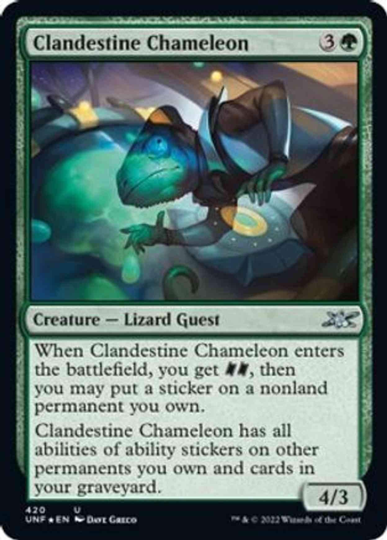 Clandestine Chameleon (Galaxy Foil) magic card front