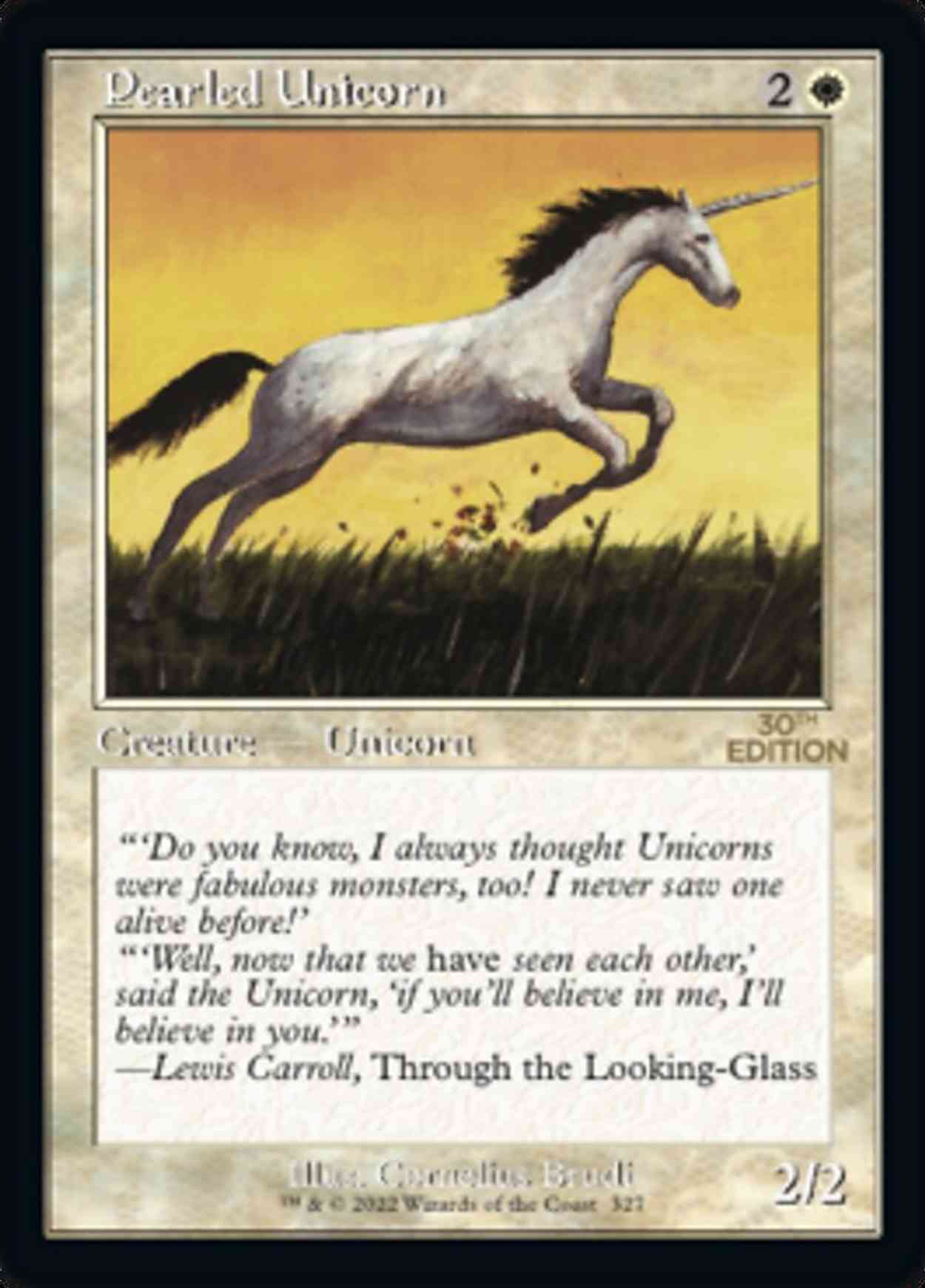 Pearled Unicorn (Retro Frame) magic card front