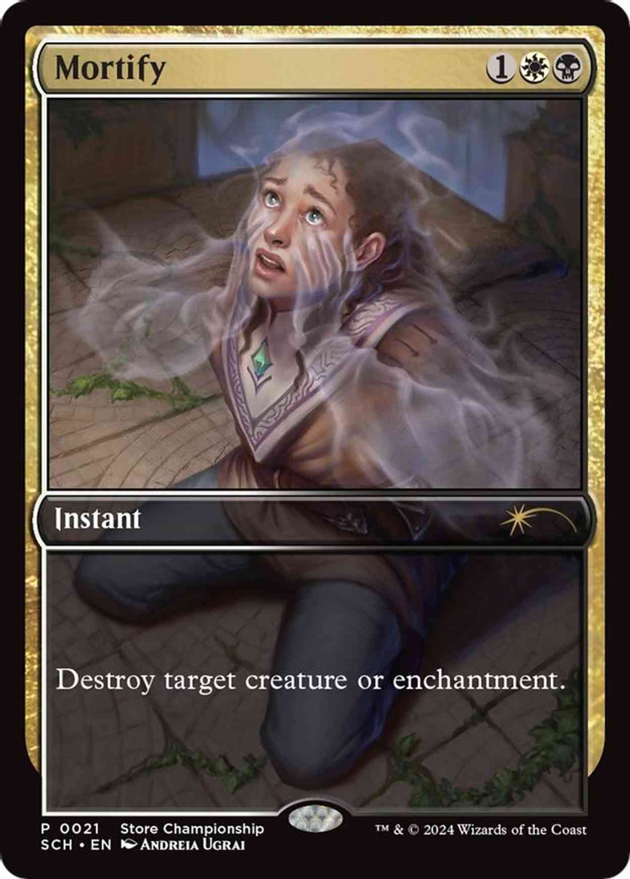 Mortify magic card front