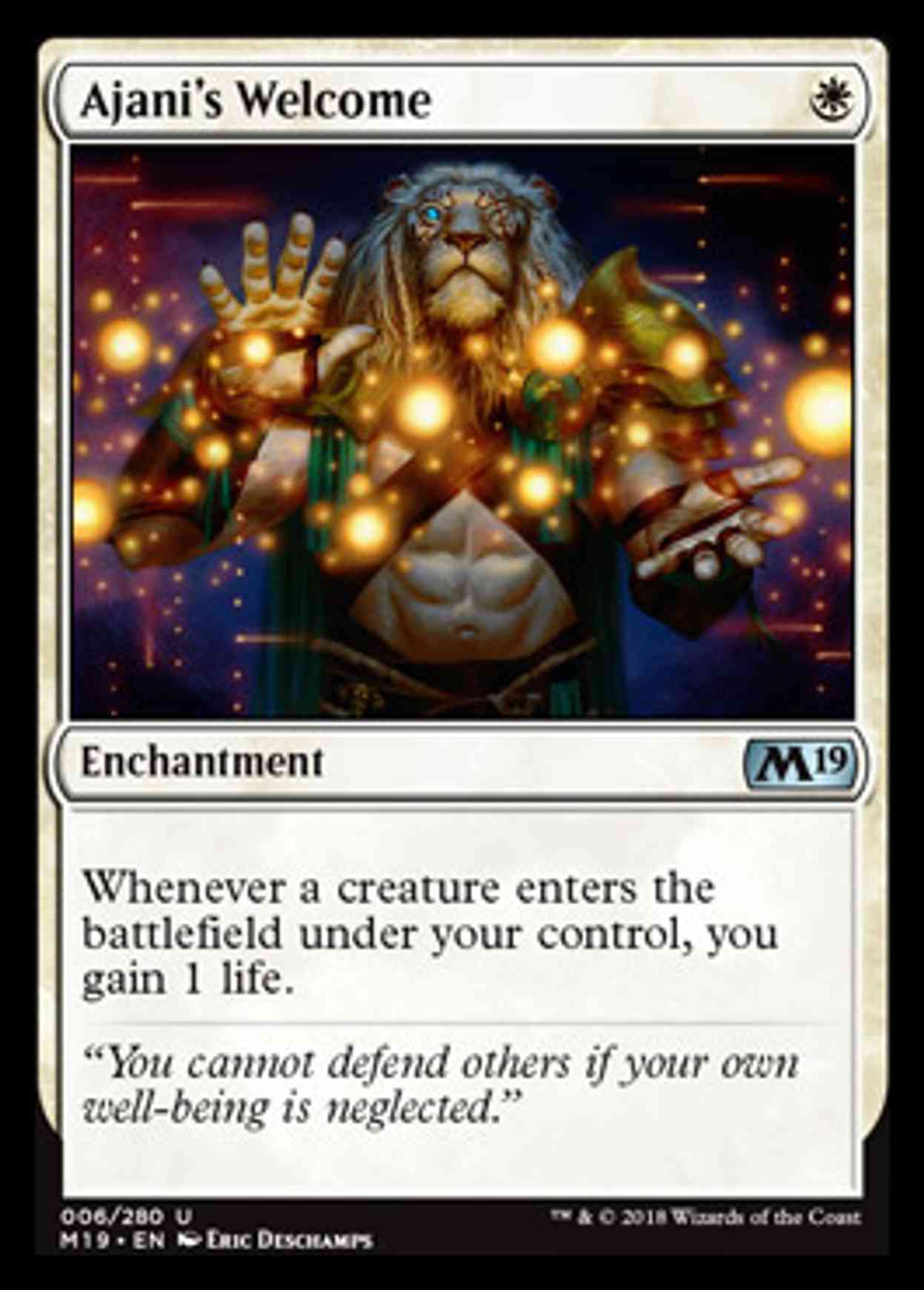 Ajani's Welcome magic card front