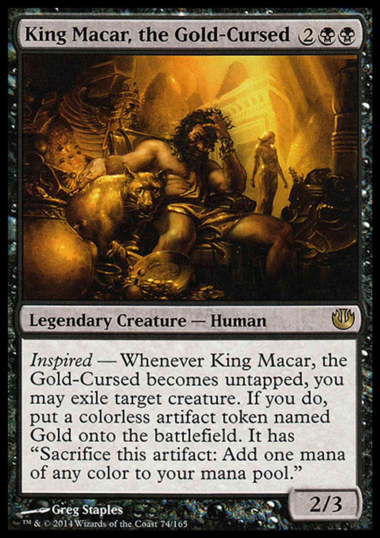 King Macar, the Gold-Cursed magic card front