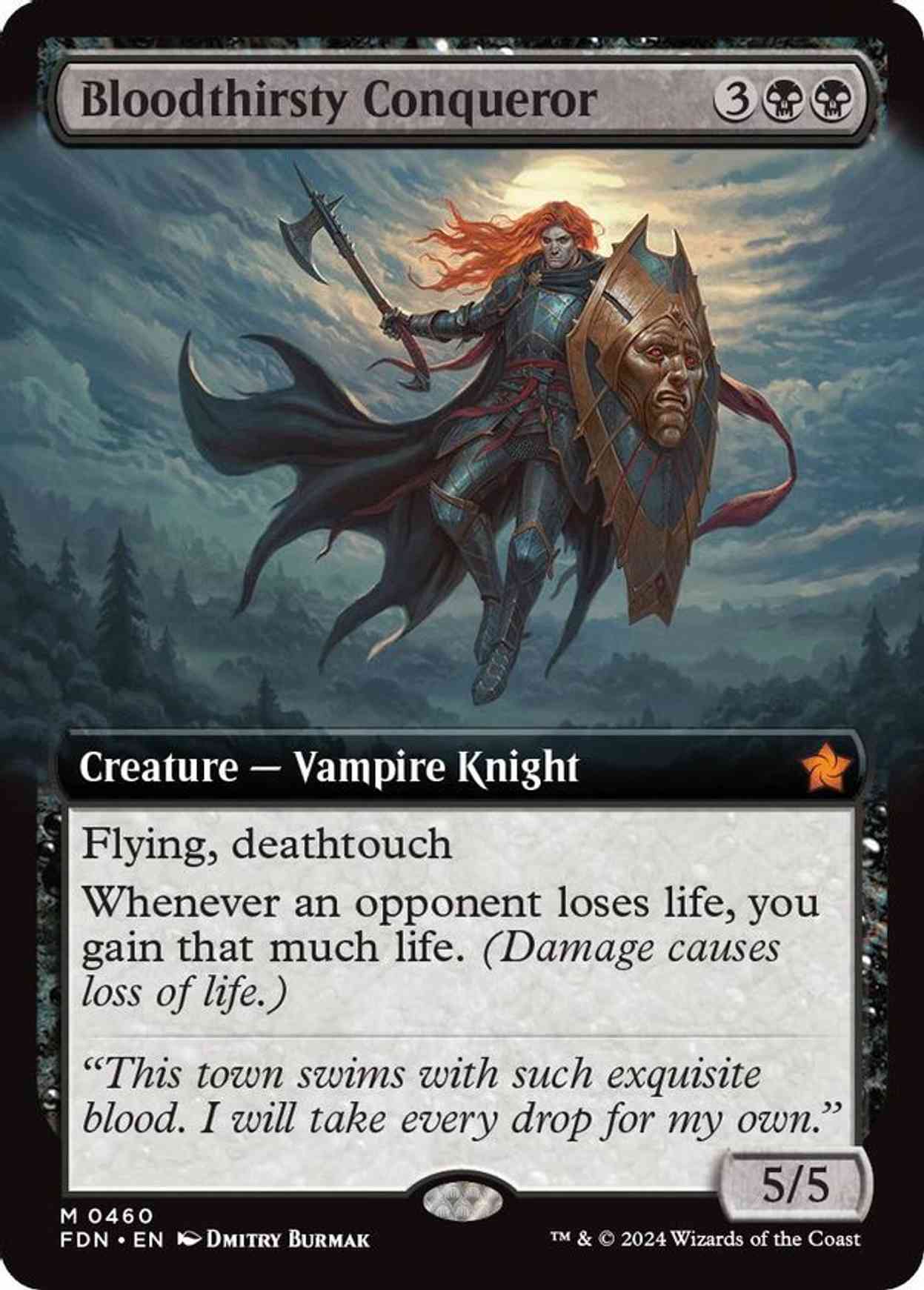 Bloodthirsty Conqueror (Extended Art) magic card front