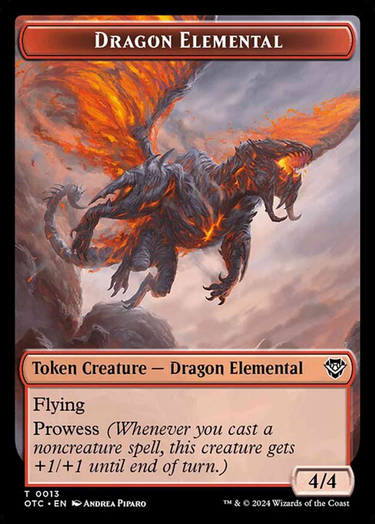 Dragon Elemental // Treasure Double-Sided Token magic card front