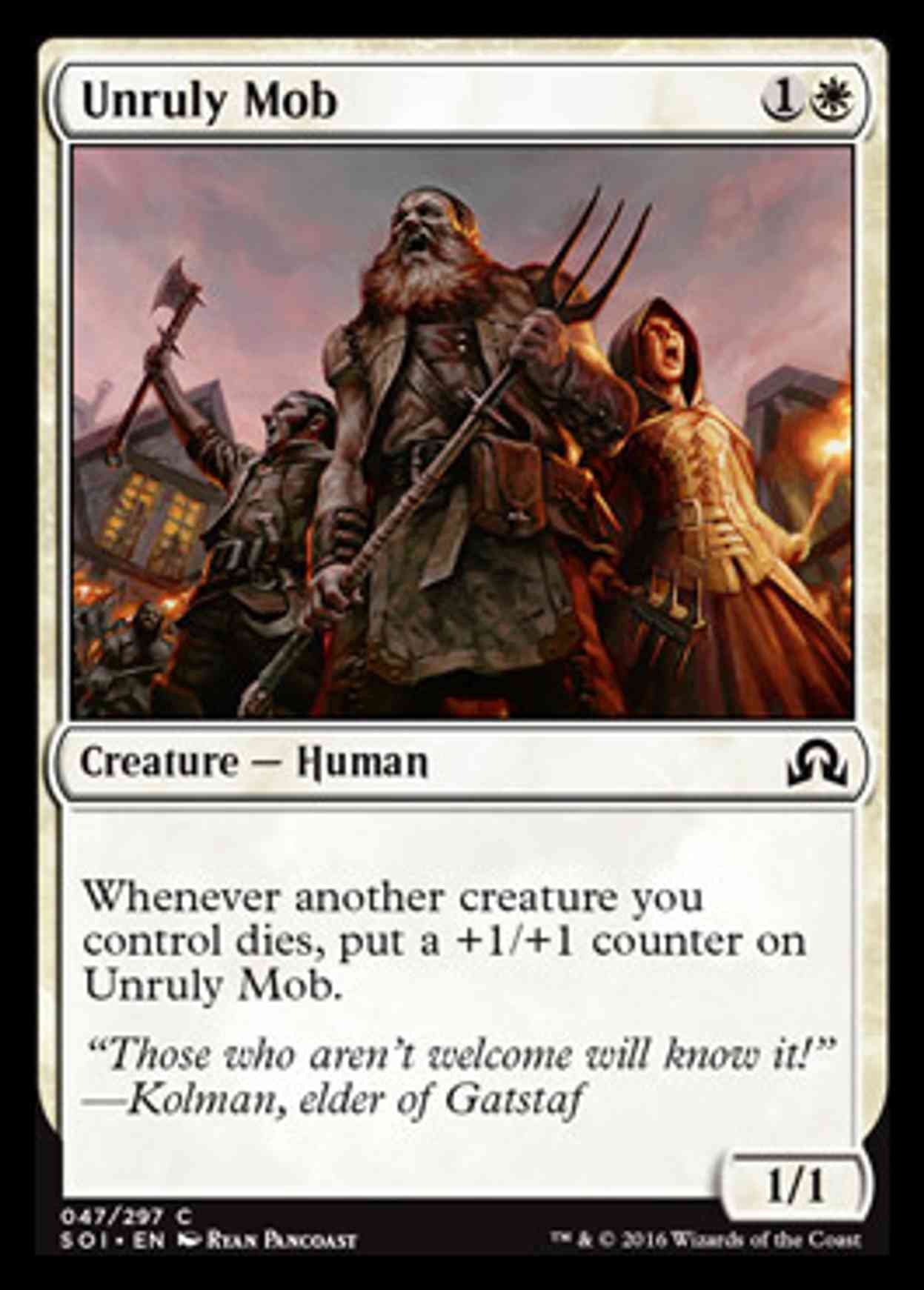 Unruly Mob magic card front