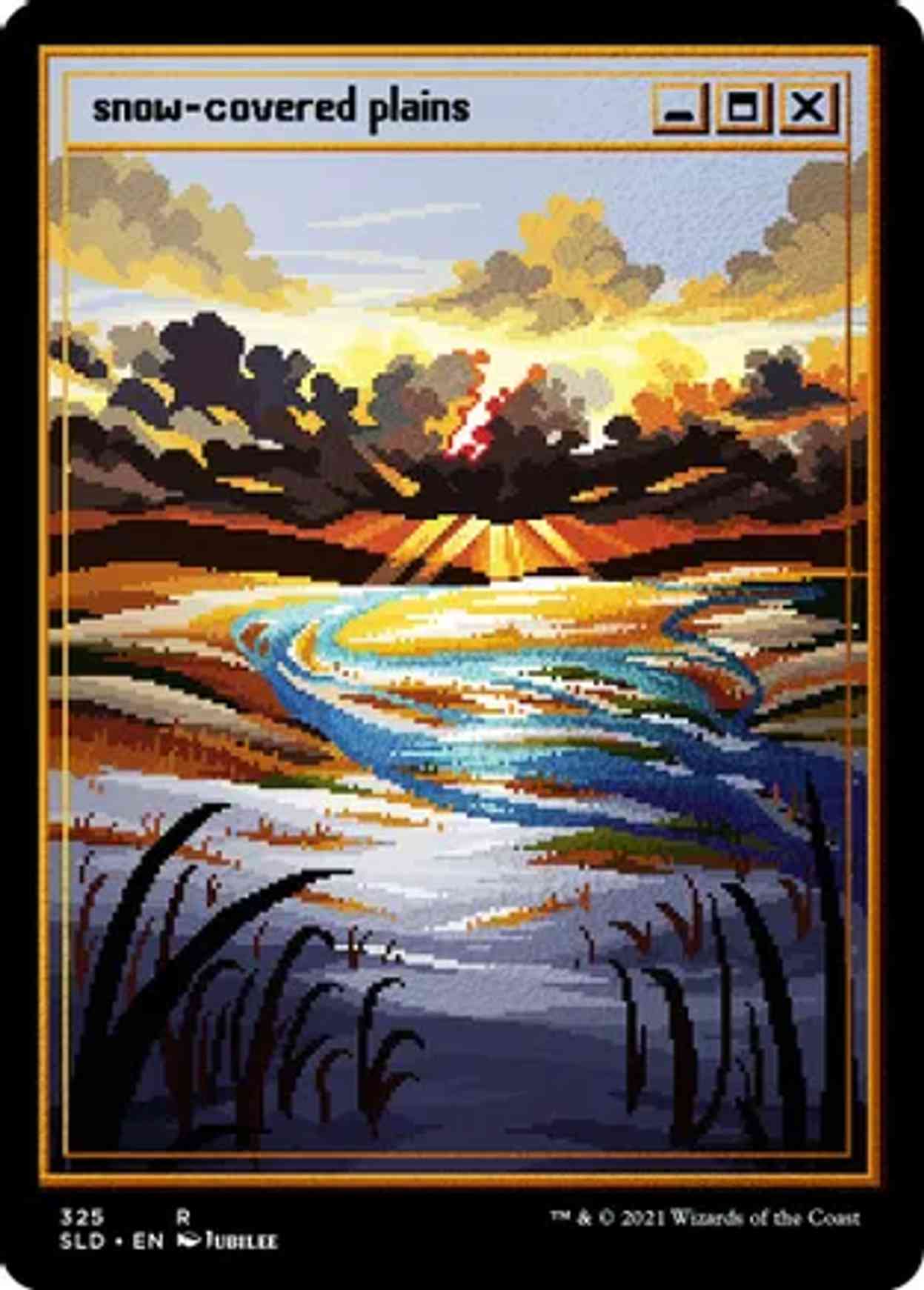 Snow-Covered Plains (PixelSnowLands.jpg) magic card front