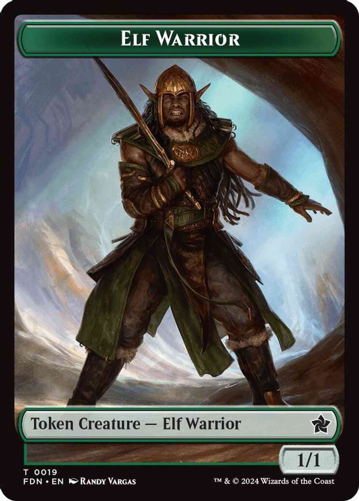 Elf Warrior // Raccoon Doubled-Sided Token magic card front