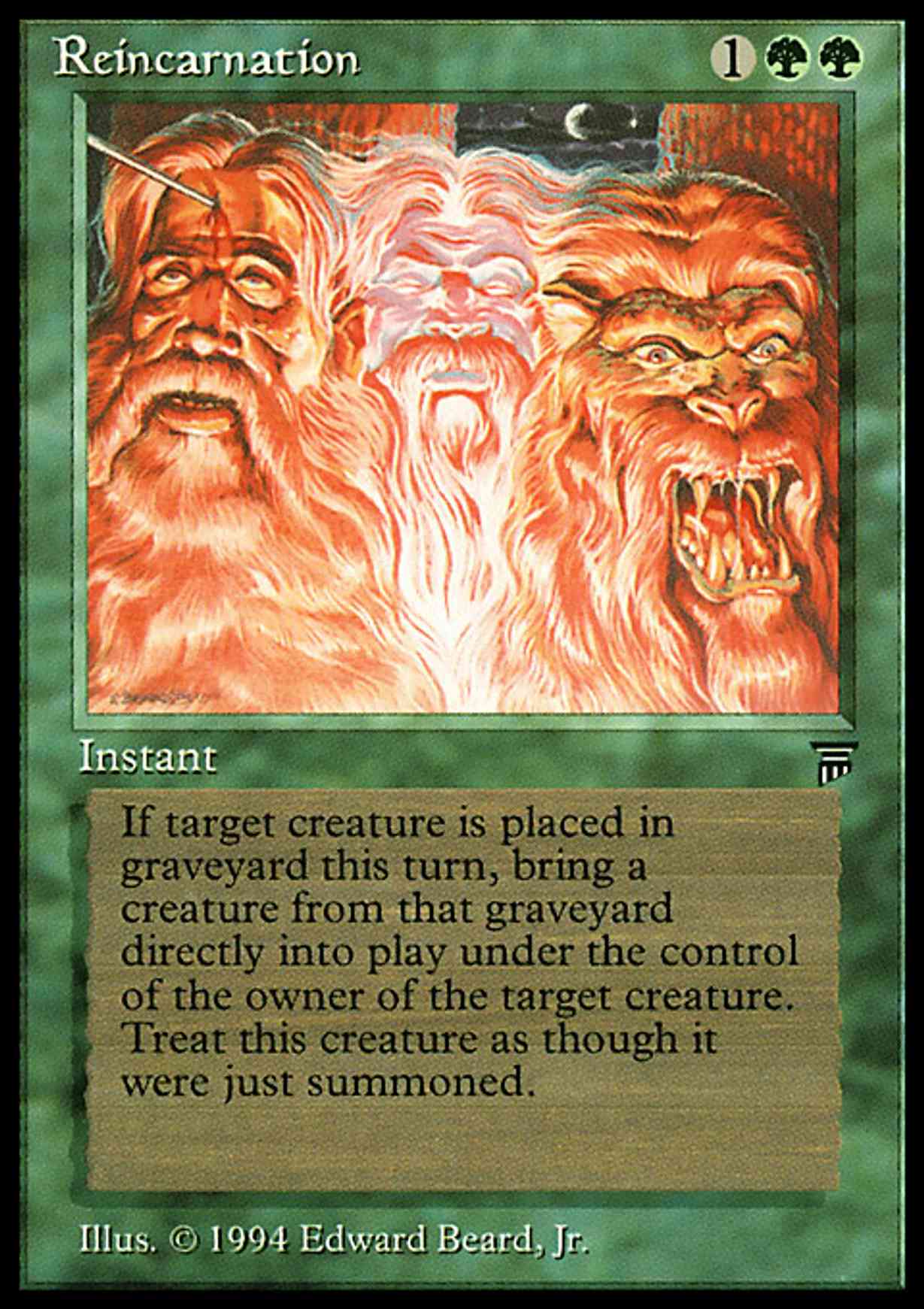 Reincarnation magic card front