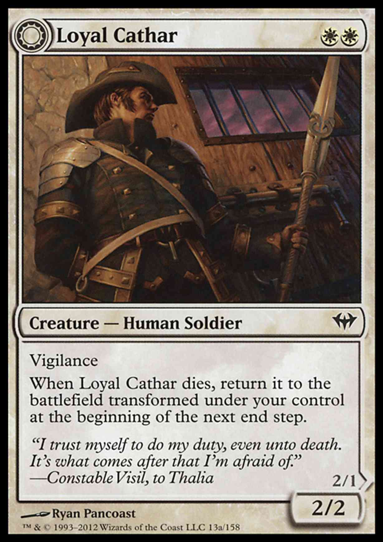 Loyal Cathar magic card front