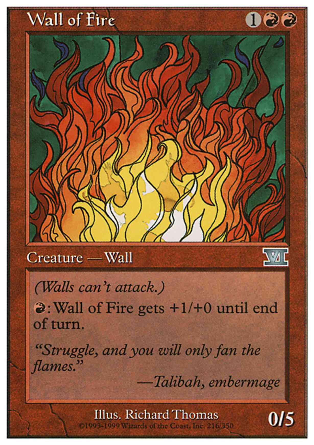 Wall of Fire magic card front