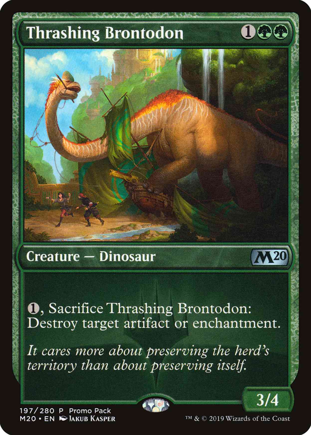 Thrashing Brontodon magic card front