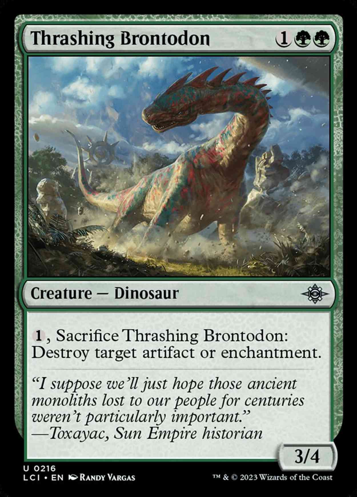 Thrashing Brontodon magic card front