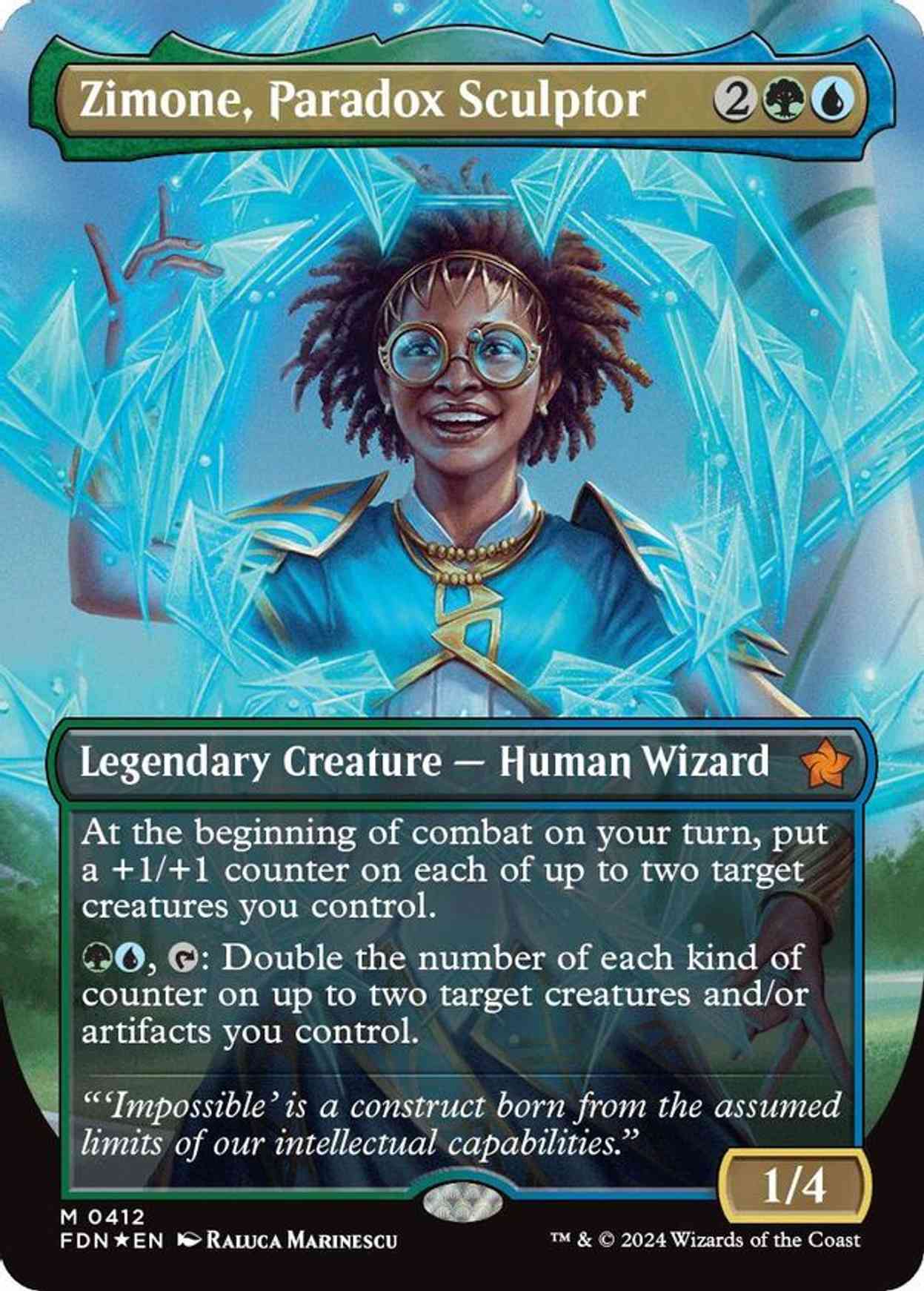 Zimone, Paradox Sculptor (Borderless) (Mana Foil) magic card front