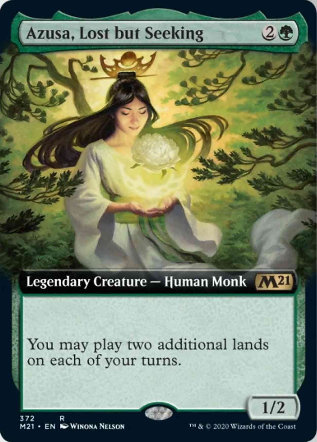 Azusa, Lost but Seeking (Extended Art) magic card front