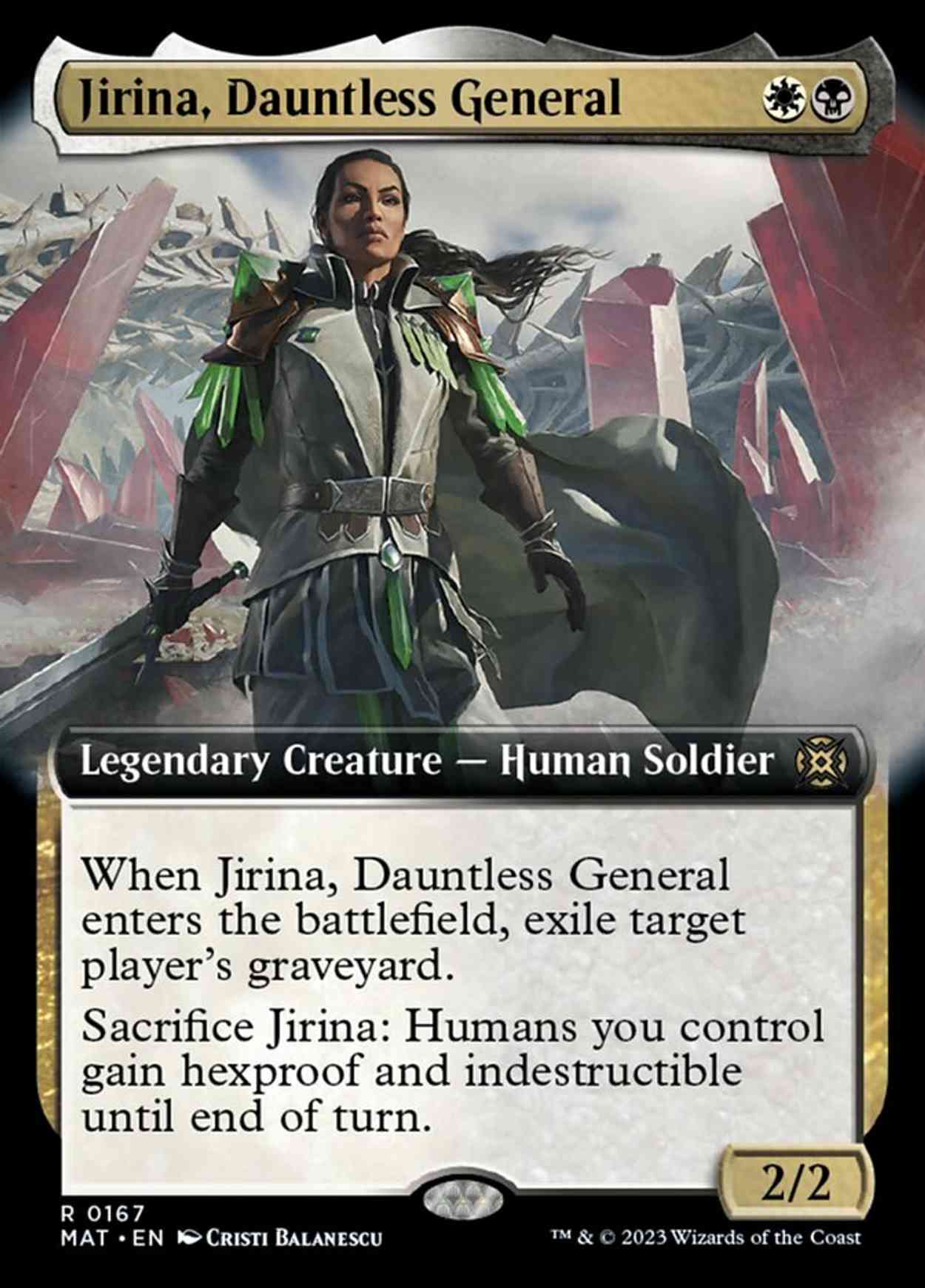 Jirina, Dauntless General (Extended Art) magic card front