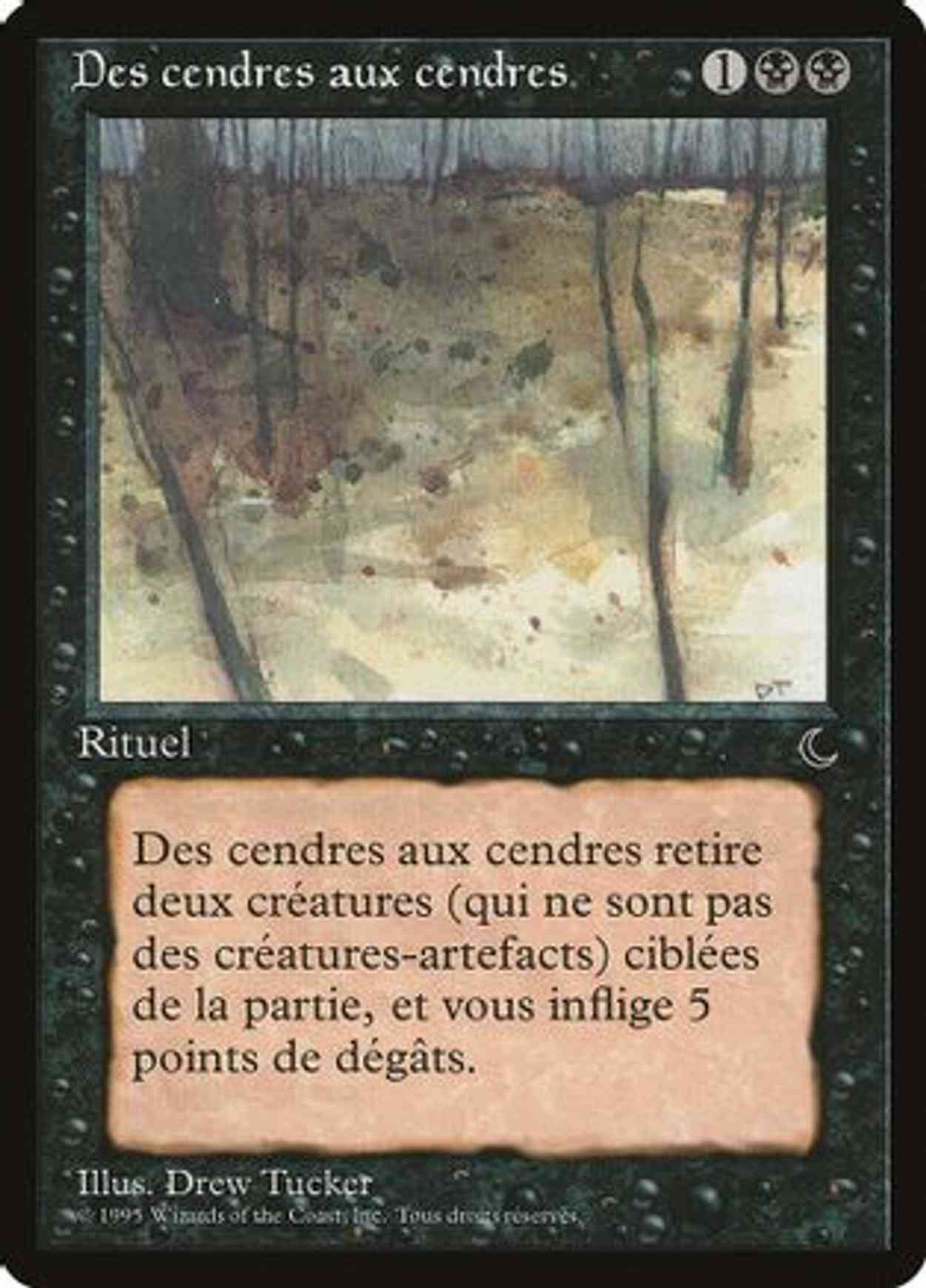 Ashes to Ashes (French) - "Des cendres aux cendres" magic card front